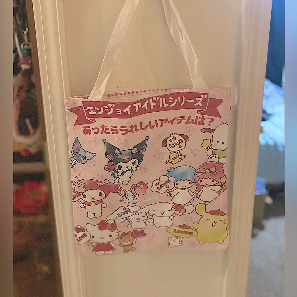 Sanrio family canvas tote bag